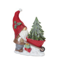 Melrose Gnome Figurine with Snowman and Pine Tree (Set of 2)