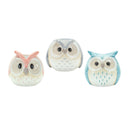 Melrose Whimsical Pastel Terra Cotta Owl Figurine (Set of 3) Multicolor