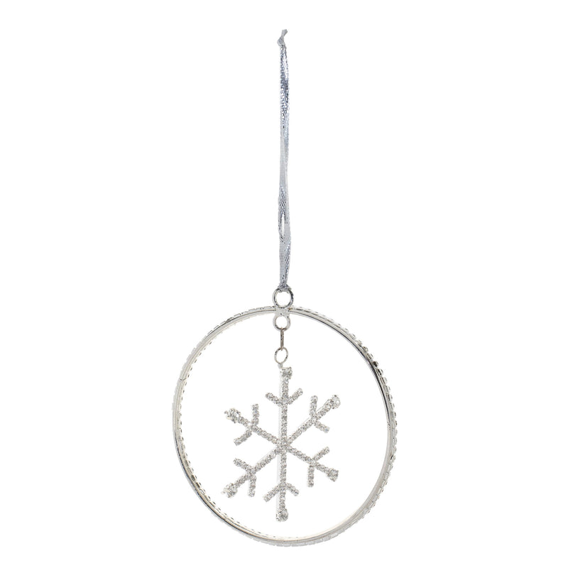 Melrose Jeweled Metal Hanging Snowflake Ornament (Set of 12)