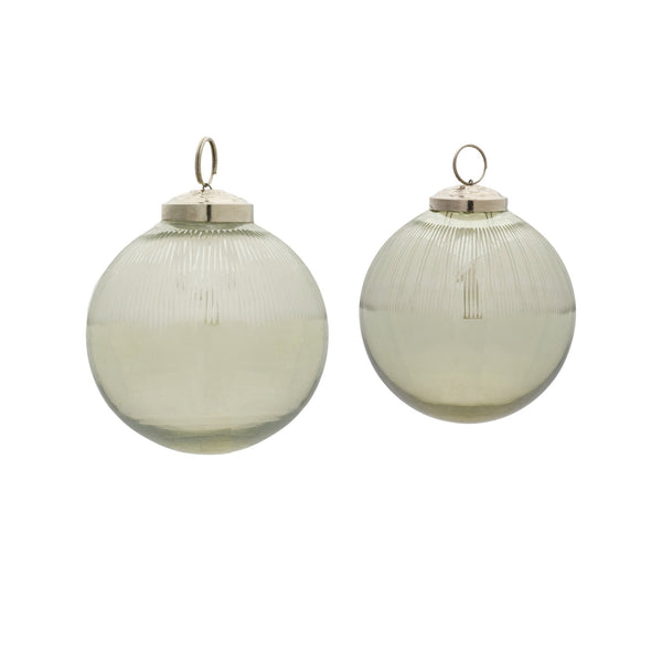 Ribbed Glass Ball Ornament (Set of 12)