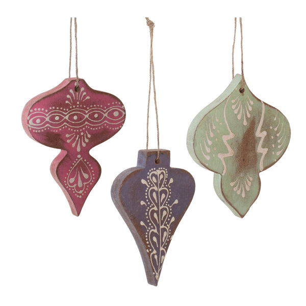 Melrose Wood Finial Ornament (Set of 12)