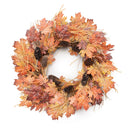 Melrose Fall Maple Leaf and Pinecone Wreath 26"D