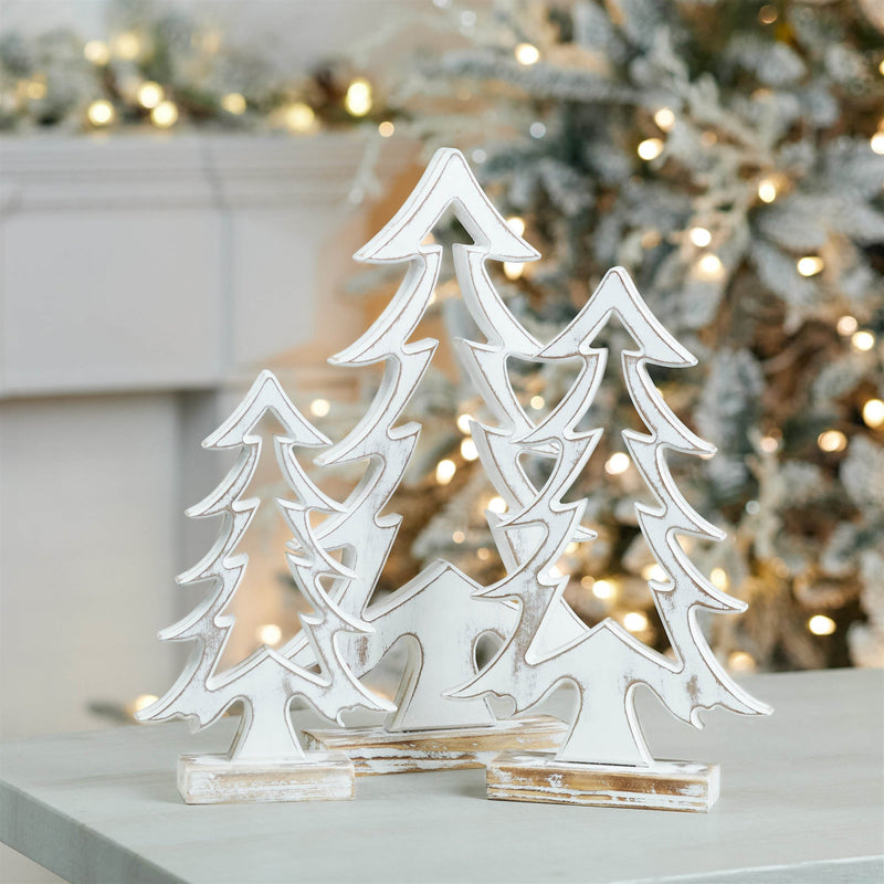 Melrose Wood Pine Tree Outline (Set of 3)