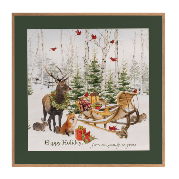 Melrose “Happy Holidays” Winter Woodland Print
