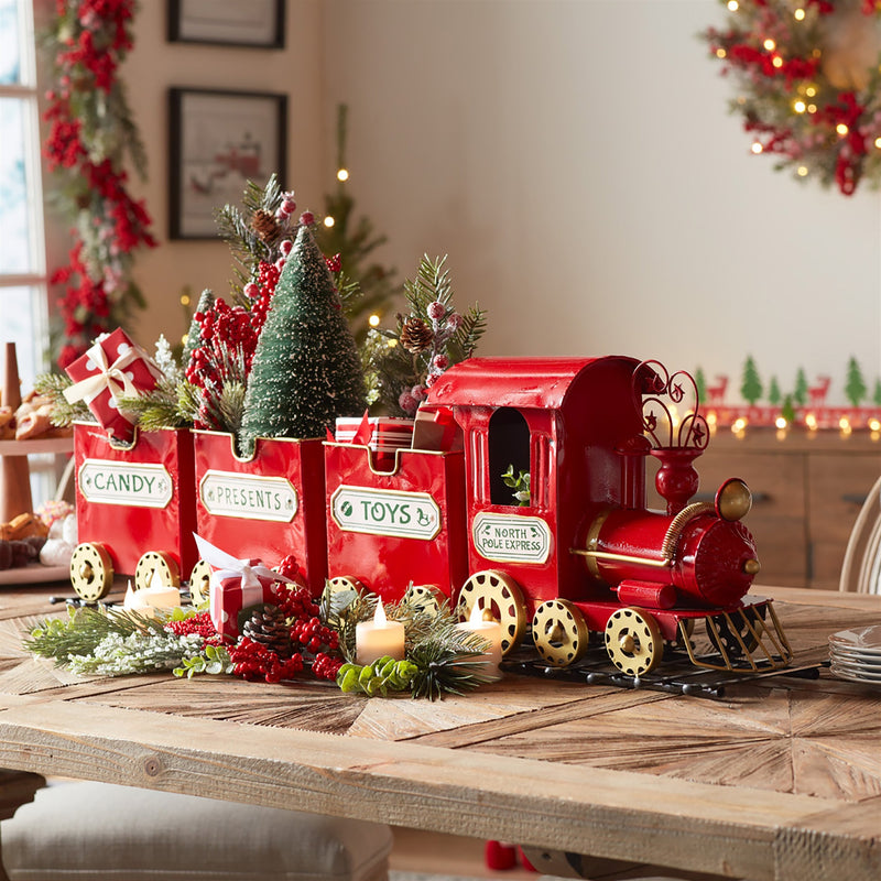 Melrose Metal Toy Train on Track Display 37"L