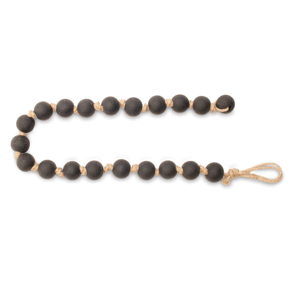 Melrose Modern Matte Black Bead Garland – Set of 2