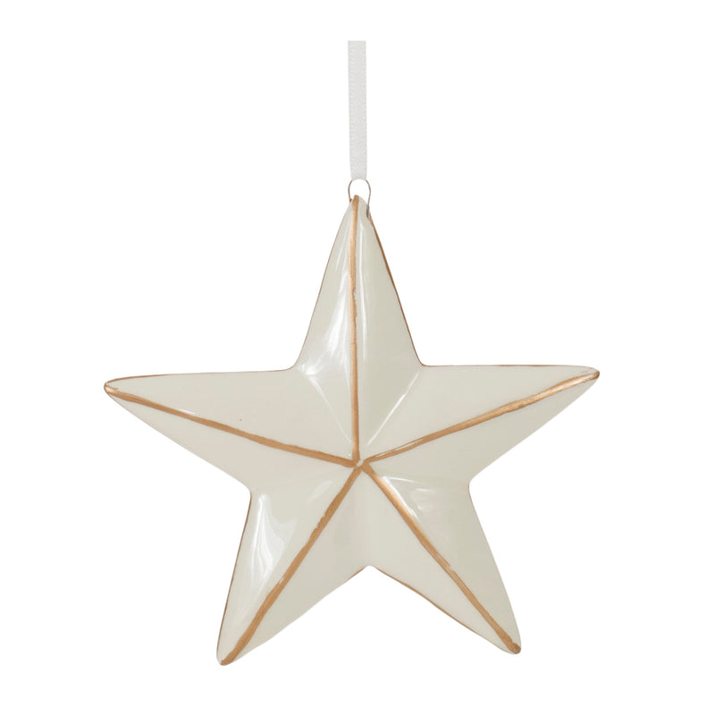 Melrose Ceramic Star and Snowflake Ornament (Set of 6)