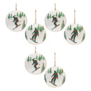 Melrose Metal Snowboard Forest Disc Ornament (Set of 6)