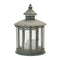 Melrose Ornate Round Brushed Metal Lantern 20"H Vintage Grey Decorative Candle
