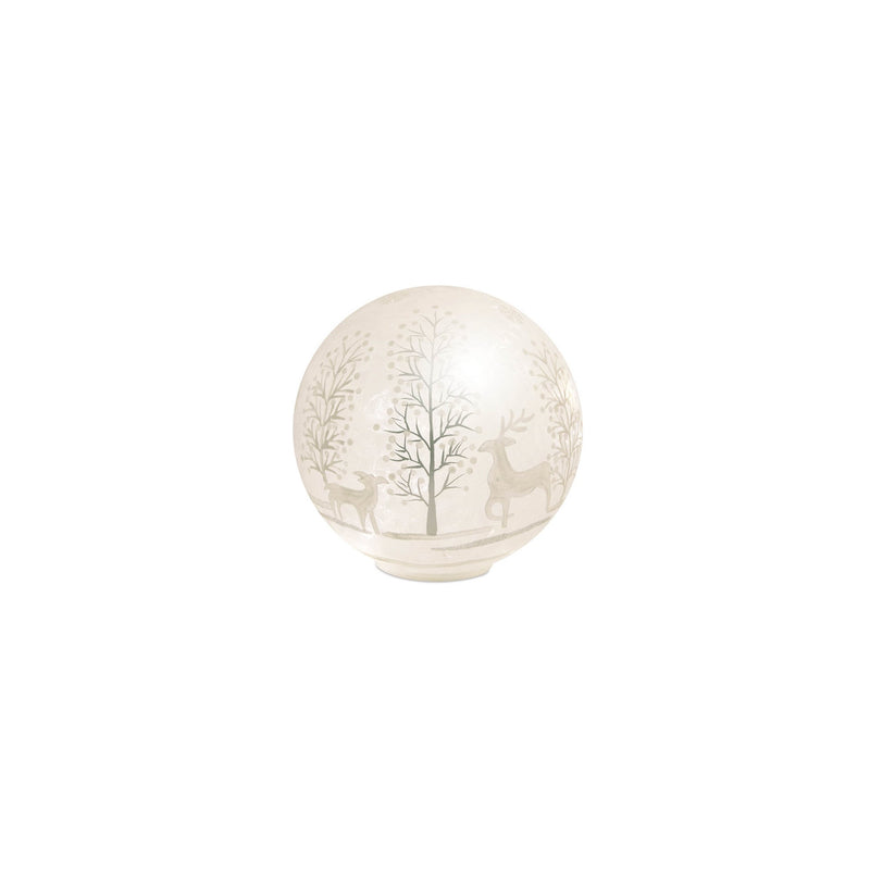 Melrose LED Frosted Glass Woodland Deer Orb (Set of 3)