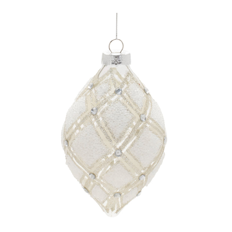 Melrose Jeweled Diamond Glass Ornament (Set of 6)