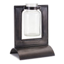 Melrose Glass Bottle Vase in Metal Holder 8"H