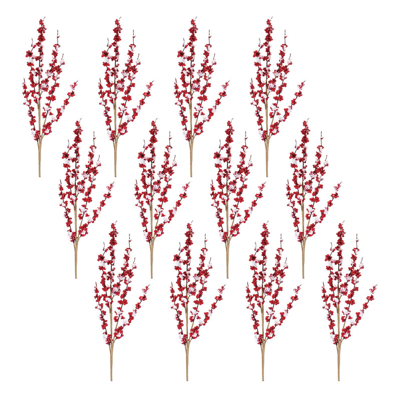 Melrose Flocked Berry Twig Spray (Set of 12)