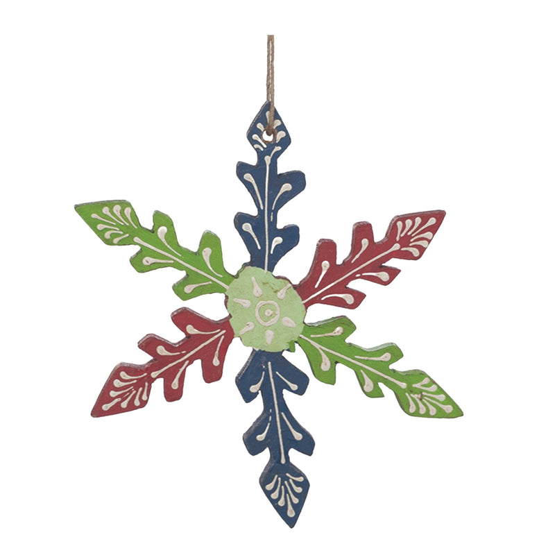Melrose Wood Snowflake Ornament (Set of 6)