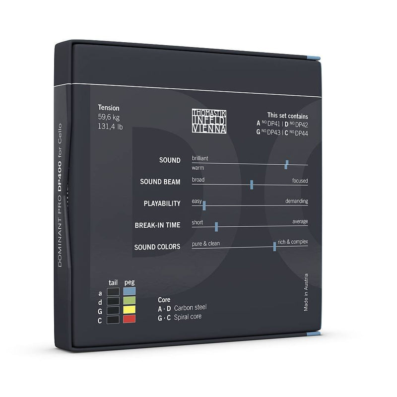 Thomastik-Infeld Dominant Pro Medium 4/4 Cello String Set – Enhanced Tonal Range