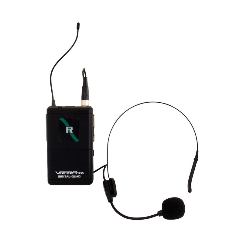 VocoPro Digital-Quad-B-500 4-Channel UHF Wireless Headset & Lapel Mic System