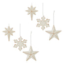 Melrose Ceramic Star and Snowflake Ornament (Set of 6)