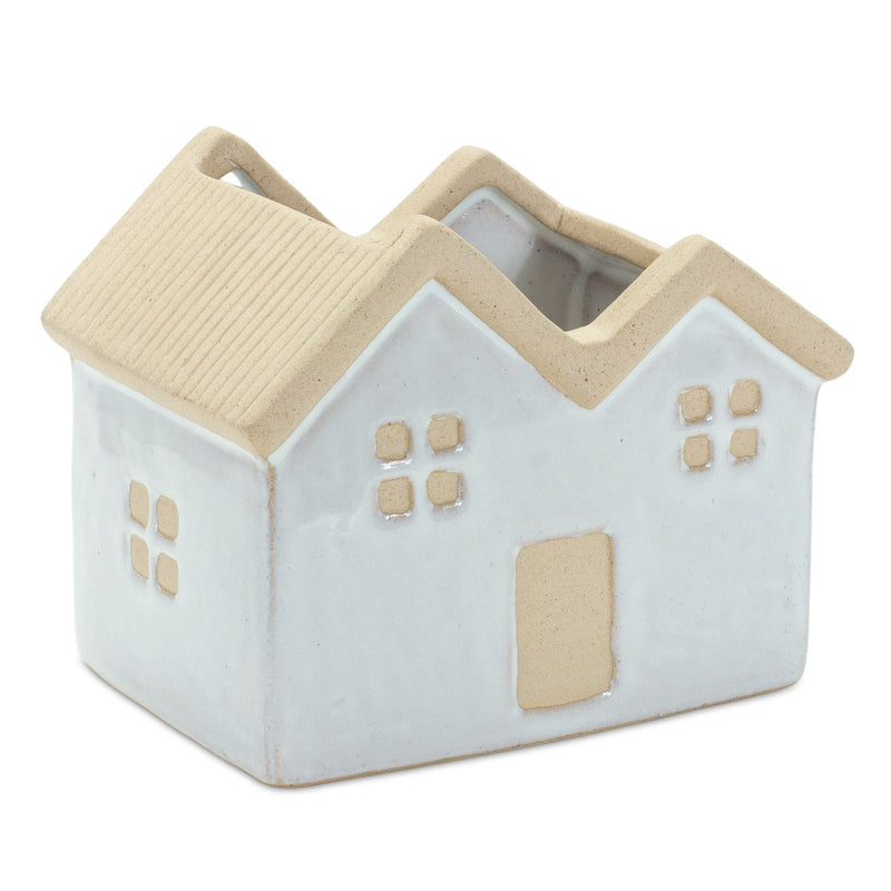 Melrose Neutral Porcelain House Planter Set of 3 Planter, House & Barn