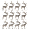 Melrose Rustic Silver Metal Deer Ornament (Set of 12)