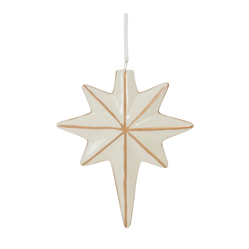 Melrose Ceramic Star and Snowflake Ornament (Set of 6)