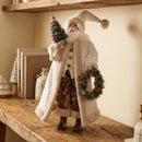 Melrose Beige Santa with Wreath and Tree 21.5"