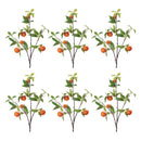 Melrose Orange Fruit Foliage Branch (Set of 6)