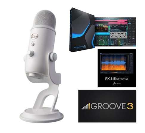 Blue Yeti USB Mic Plus Pack Whiteout – Studio Bundle