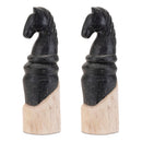 Melrose Mango Wood Knight Chess Piece Sculpture (Set of 2)