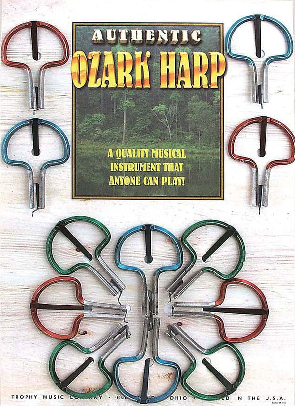 Ozark 3485 Jaw Harp – 12-Pack Lacquered Steel, Blue Steel Tongue