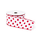 Melrose Red and White Polka Dot Wired Ribbon (Set of 2)