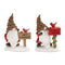 Melrose Pinecone Santa Gnome with Cardinal Bird (Set of 4)