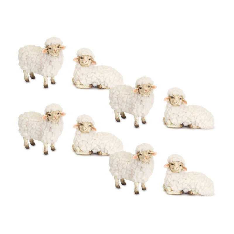 Melrose Happy Tabletop Sheep Figurine (Set of 8)