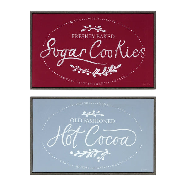 Melrose Winter Cookies and Cocoa Wall Sign (Set of 2)