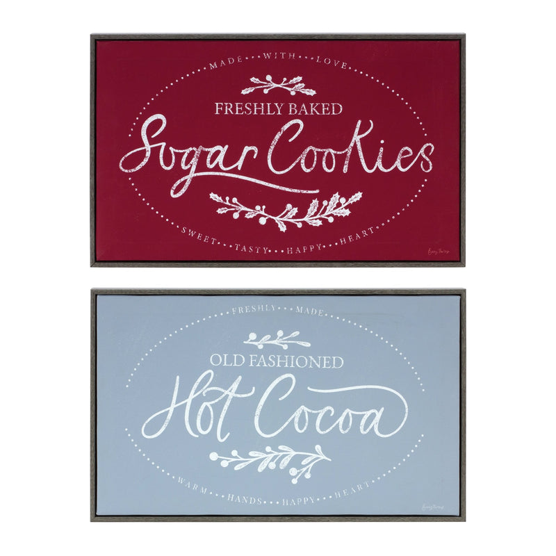 Melrose Winter Cookies and Cocoa Wall Sign (Set of 2)