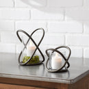 Melrose Modern Metal Votive Holder with Glass Insert (Set of 2)