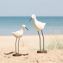 Melrose Carved Wood Sea Bird with Metal Stand (Set of 2)