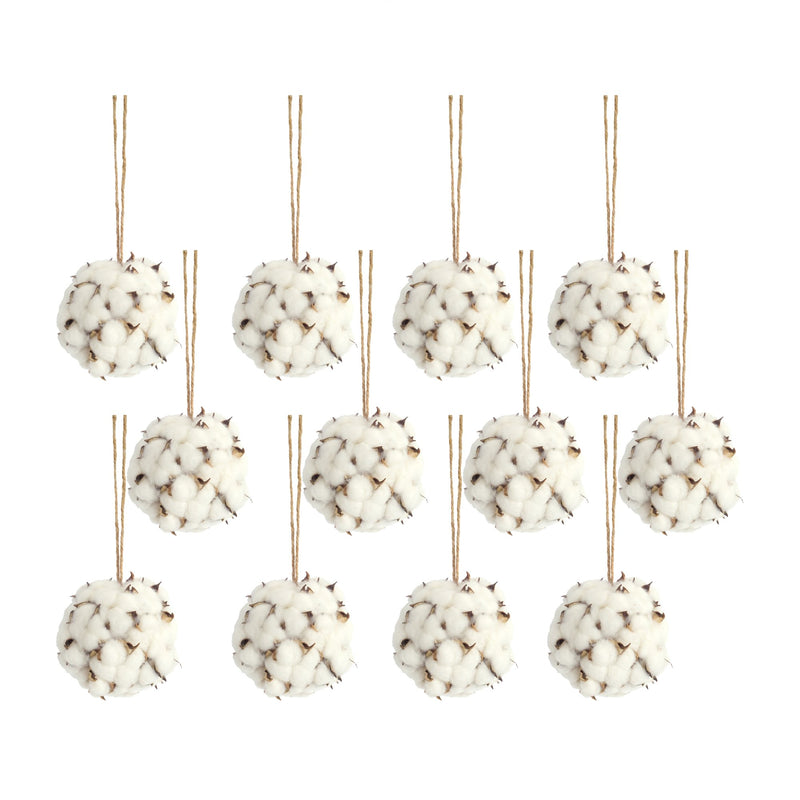 Melrose Cotton Orb with Twine Hanger (Set of 12)