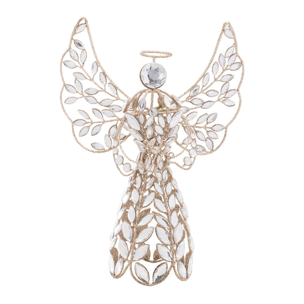 Melrose Jeweled Metal Angel Tree Topper 13"H