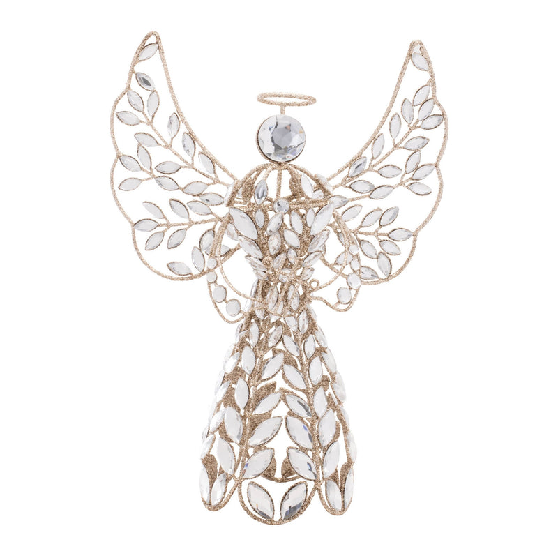 Melrose Jeweled Metal Angel Tree Topper 13"H