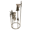 Melrose Metal Winter Triple Votive Holder 15.75"H