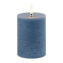 Melrose FIA Wick Blue Pillar Candle (Set of 2)
