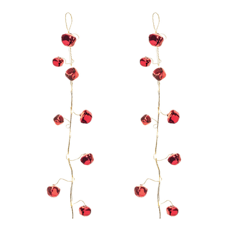 Melrose LED Sleigh Bell Garland (Set of 2)