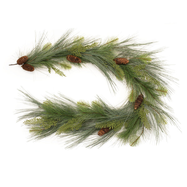 Melrose Long Needle Pine and Pinecone Garland 6'L