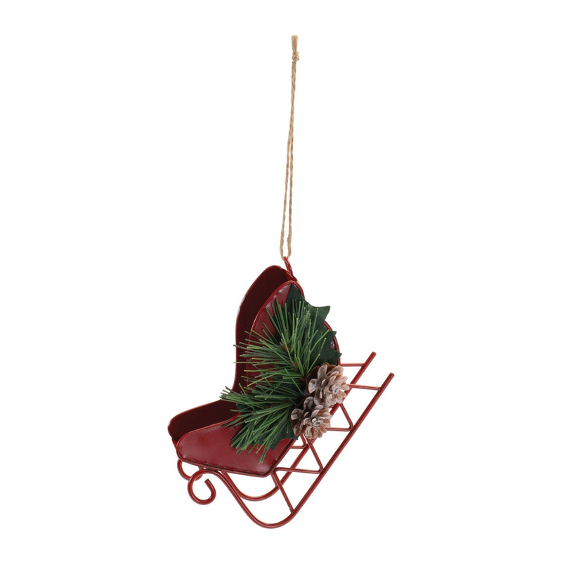 Melrose Metal Sleigh Ornament (Set of 12)