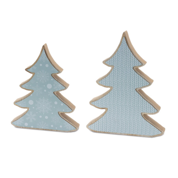 Melrose Wood Pine Tree Decor (Set of 2)