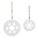 Melrose White Wood Snowflake Cut-Out Ornament (Set of 12)