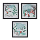 Melrose Framed Winter Scene Wall Art (Set of 3)