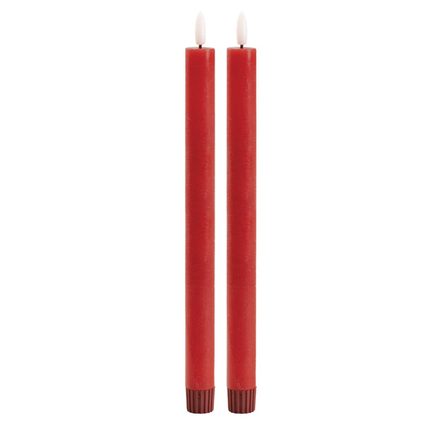 Melrose FIA Wick Red Taper Candle (Set of 2)
