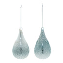 Melrose Seafoam Beaded Glass Teardrop Ornament (Set of 6)