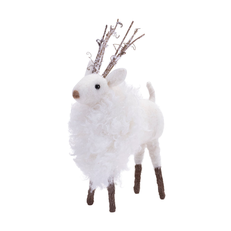 Melrose Fluffy Winter Deer Shelf Sitter (Set of 6)